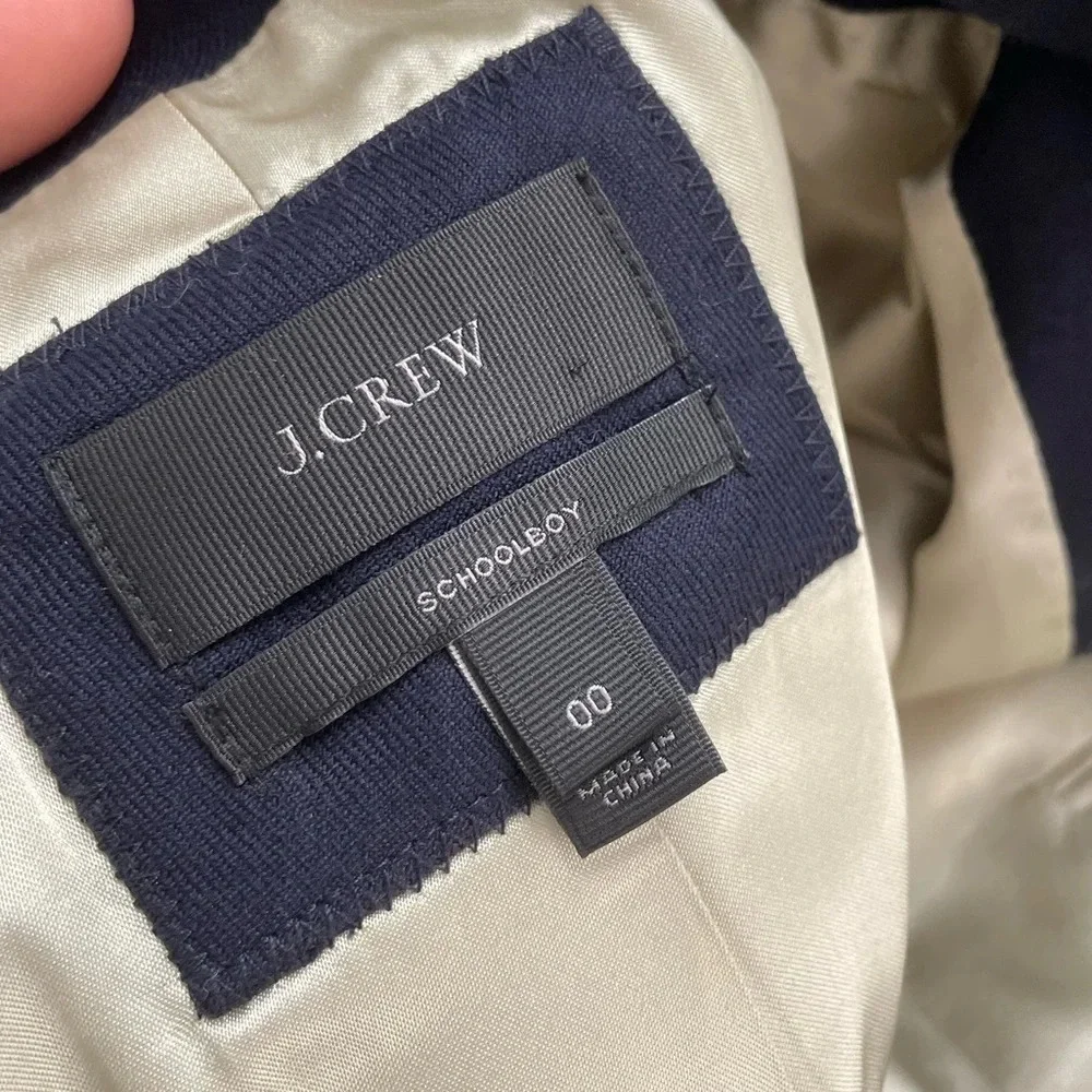 J. Crew Schoolboy Blazer Navy Blue Wool Blend Jacket Gold Buttons